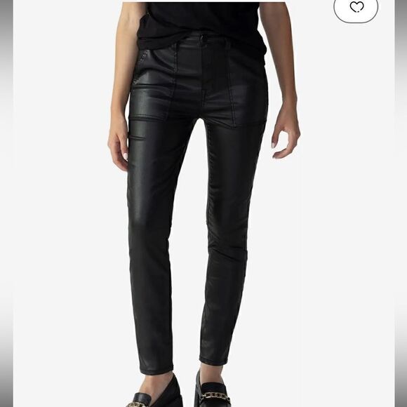 Women Sanctuary Hayden Coated Skinny Ankle pants black size 26 New - Picture 5 of 12